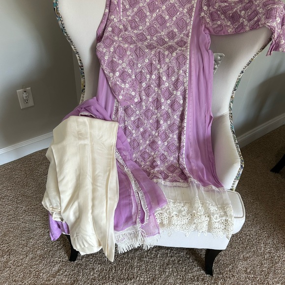 Purple and White Patterned Dress - Picture 11 of 11